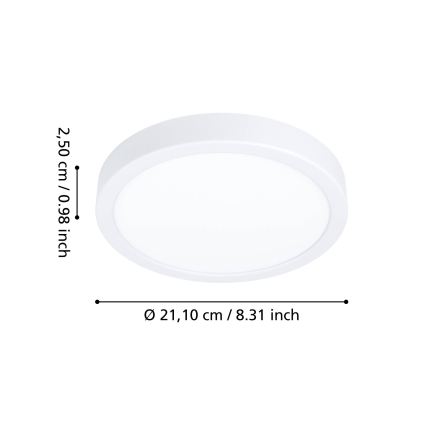 Eglo - LED kúpeľňové stropné svietidlo LED/11,5W/230V pr. 21,1 cm IP44 biela
