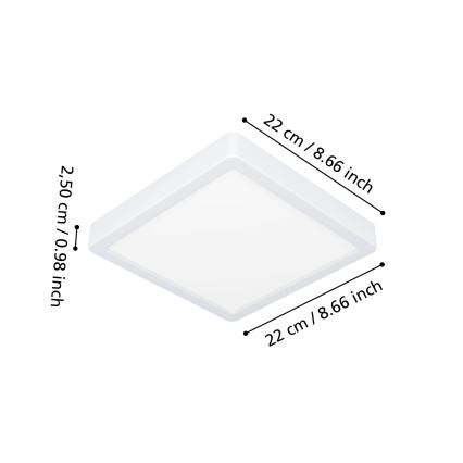 Eglo - LED Kúpeľňové stropné svietidlo LED/10,5W/230V 22x22 cm IP44 biela
