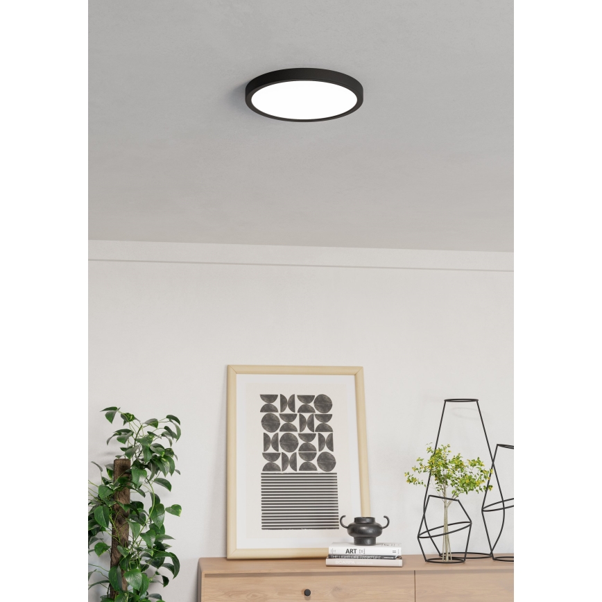 Eglo - LED RGBW Stmievateľné kúpeľňové stropné svietidlo LED/14,3W/230V 2700-6500K priemer 27,8 cm IP44 čierna