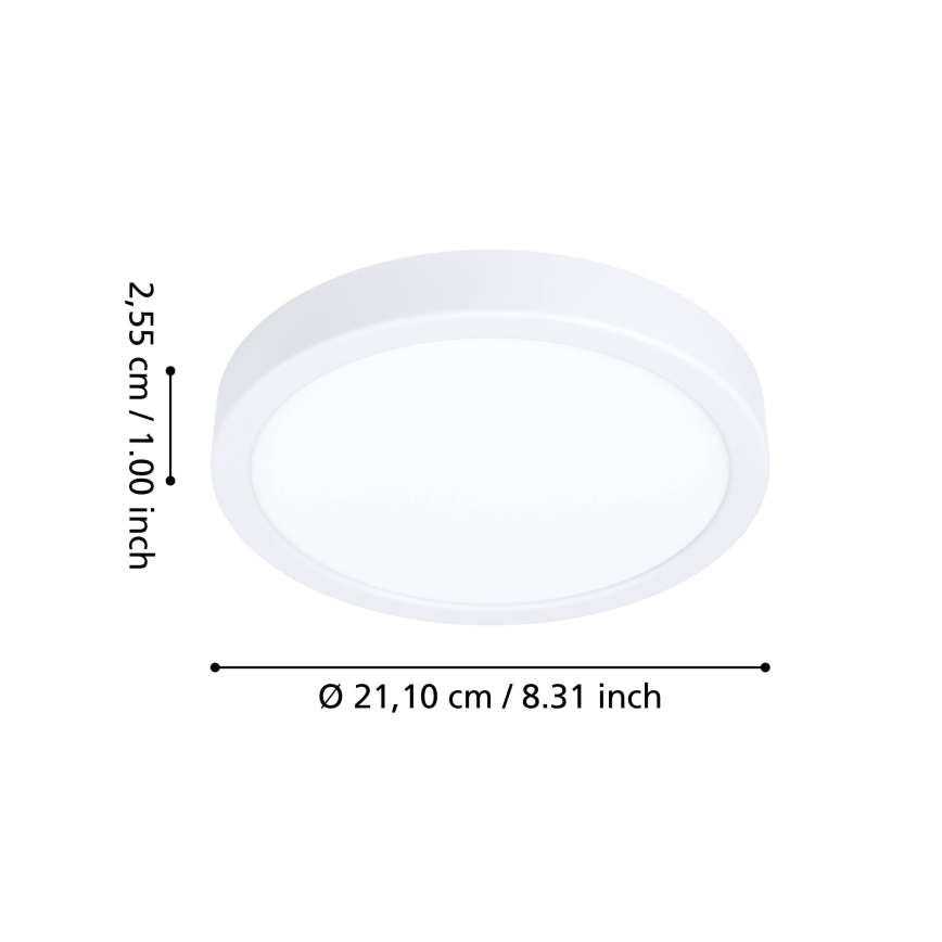 Eglo - LED RGBW Stmievateľné kúpeľňové stropné svietidlo LED/11,2W/230V 2700-6500K pr. 21,1 cm IP44 biela