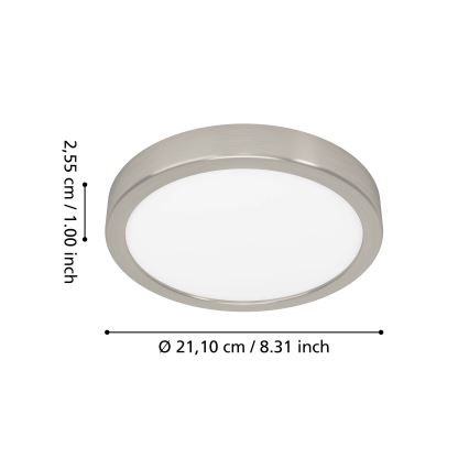 Eglo - LED RGBW stmievateľné kúpeľňové stropné svietidlo LED/11,2W/230V 2700–6500 K priemer 21,1 cm IP44 matný chróm