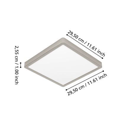 Eglo - LED RGBW Stmievateľné kúpeľňové stropné svietidlo LED/13,5W/230V 2700-6500K 29,5x29,5 cm IP44 matný chróm