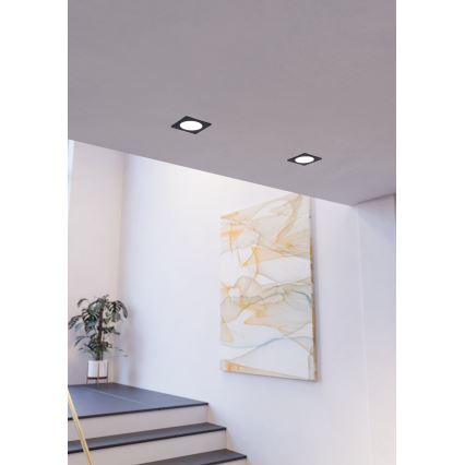 Eglo - LED podhľadové svietidlo LED/6,3W/230V 2700/4000/6500K 11,9x11,9 cm čierne
