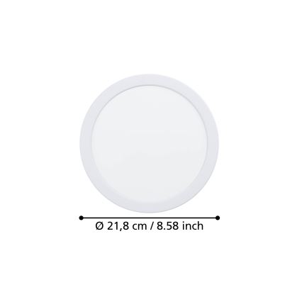 Eglo - LED zapustené stropné svietidlo LED/18,5W/230V 2700/4000/6500K Ø 21,6 cm biela