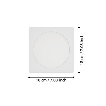 Eglo - LED podhľadové svietidlo LED/10,5W/230V 2700/4000/6500K 16,6x16,6 cm biela