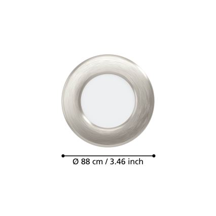 Eglo - SADA 3x LED podhľadové svietidlo LED/3,7W/230V 2700/4000/6500K pr. 8,8 cm matný chróm