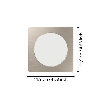 Eglo - LED podhľadové svietidlo LED/6,3W/230V 2700/4000/6500K 11,9x11,9 cm matný chróm