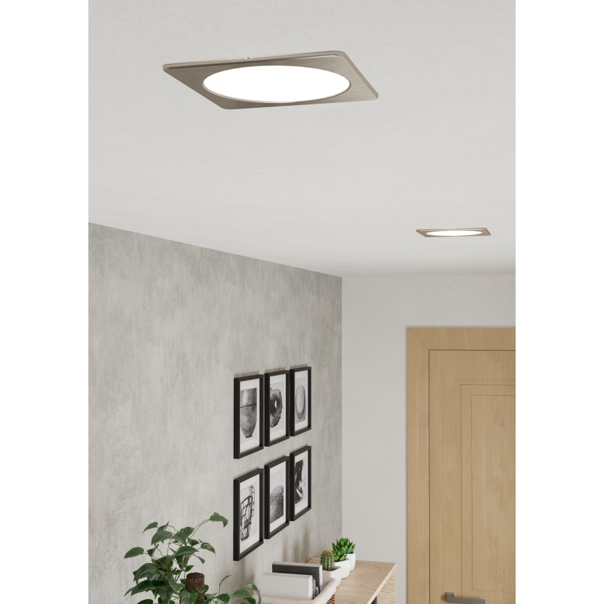 Eglo - LED Podhľadové svietidlo LED/10,5W/230V 2700/4000/6500K 16,6x16,6 cm matný chróm