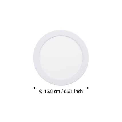 Eglo - LED Kúpeľňové podhľadové svietidlo LED/10,5W/230V 2700/4000/6500K pr. 16,8 cm IP44 biela