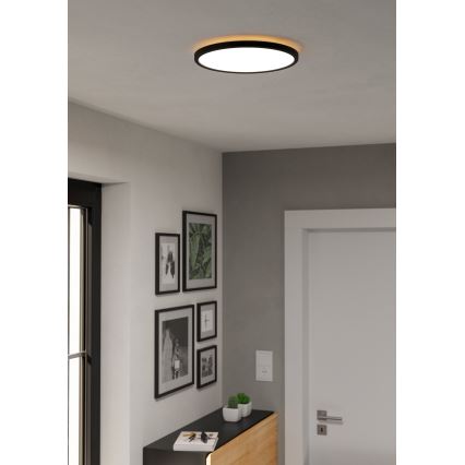 Eglo - LED Kúpeľňové stropné svietidlo LED/13,9W/230V 2700/4000/6500K pr. 30 cm IP44 čierna