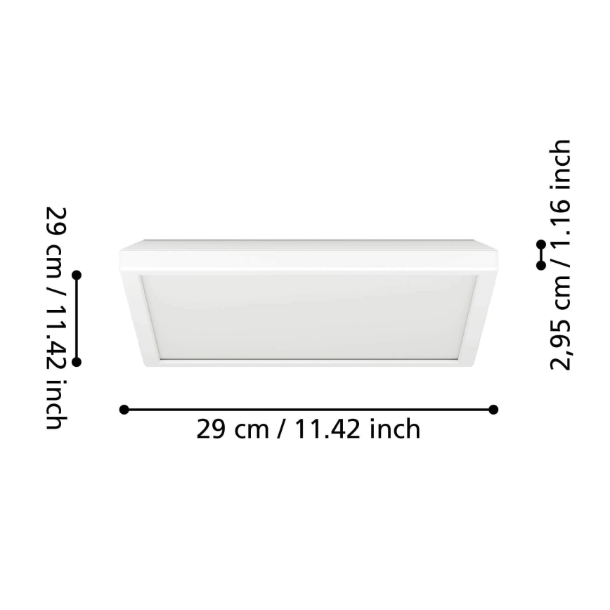 Eglo - LED Kúpeľňové stropné svietidlo LED/13,4W/230V 2700/4000/6500K 29x29 cm IP44 biela
