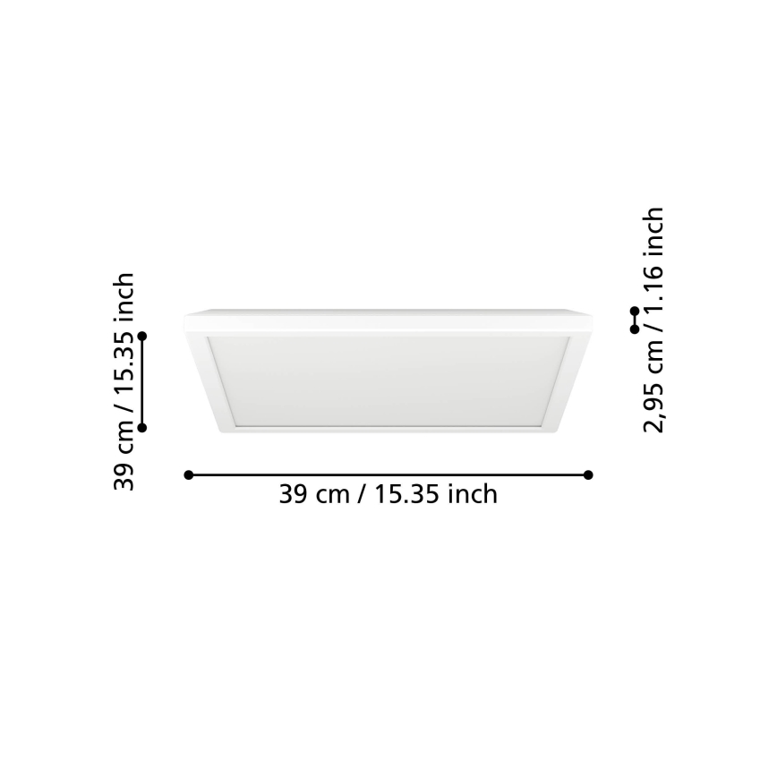 Eglo - LED Kúpeľňové stropné svietidlo LED/17,6W/230V 2700K/4000K/6500K 39x39 cm IP44 biela