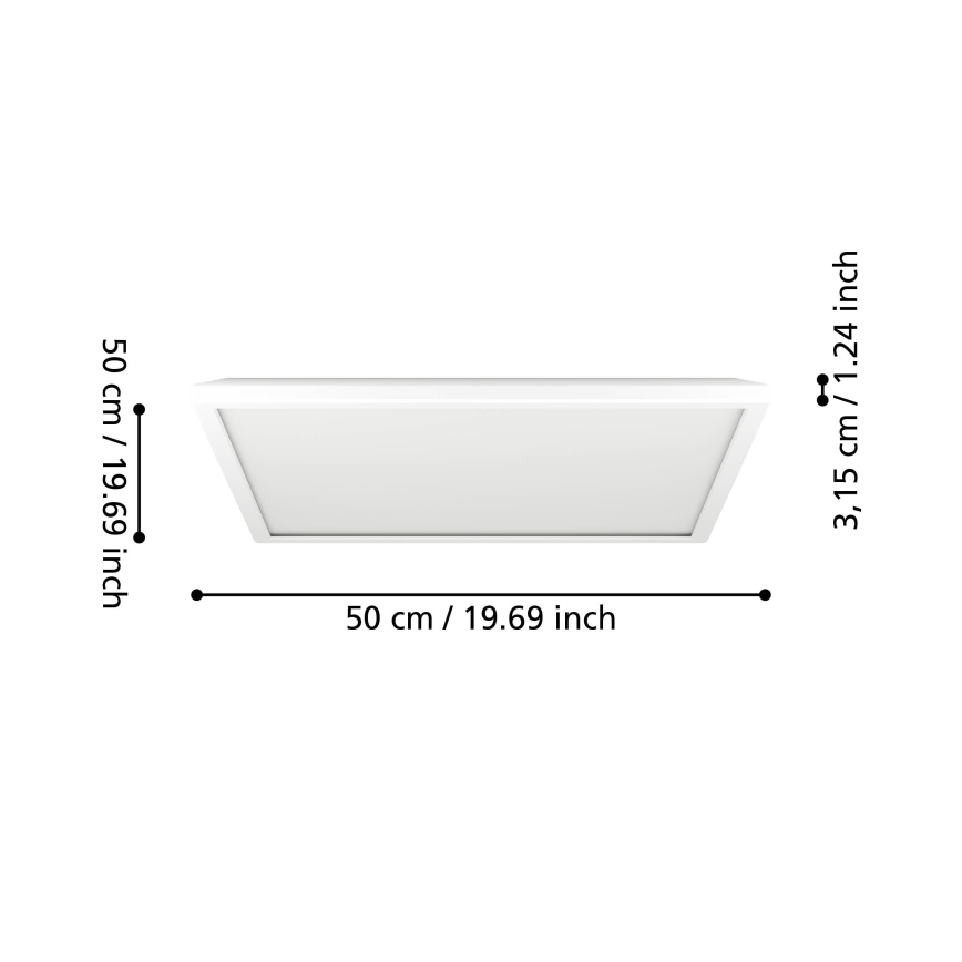 Eglo - LED Kúpeľňové stropné svietidlo LED/17W/230V 2700/4000/6500K 50x50 cm IP44 biela
