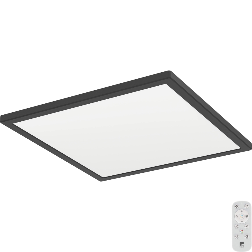 Eglo - LED Stmievateľné kúpeľňové stropné svietidlo LED/17,6W/230V 2700-6500K 39x39 cm IP44 čierna + diaľkové ovládanie