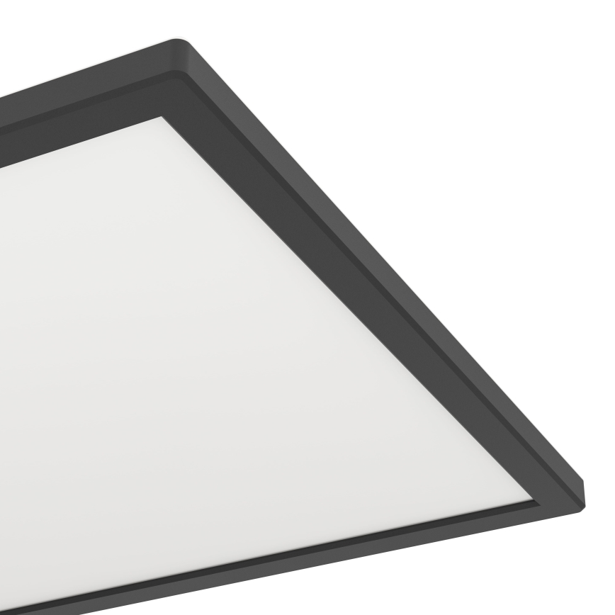 Eglo - LED Stmievateľné kúpeľňové stropné svietidlo LED/17,6W/230V 2700-6500K 39x39 cm IP44 čierna + diaľkové ovládanie