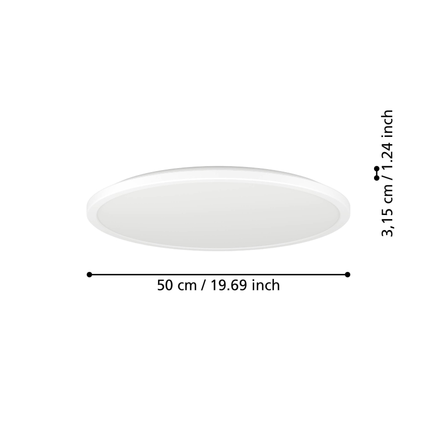 Eglo - LED Stmievateľné kúpeľňové stropné svietidlo LED/16,8W/230V 2700-6500K pr.50 cm IP44 biela + diaľkové ovládanie