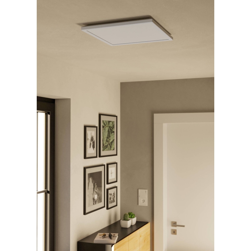 Eglo - LED Stmievateľné kúpeľňové stropné svietidlo LED/17,6W/230V 2700-6500K 39x39 cm IP44 biela + diaľkové ovládanie