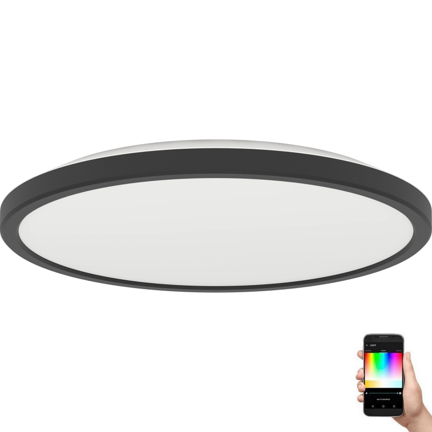 Eglo - LED RGBW Stmievateľné kúpeľňové stropné svietidlo LED/13,9W/230V 2700-6500K pr. 30 cm IP44 čierna ZigBee