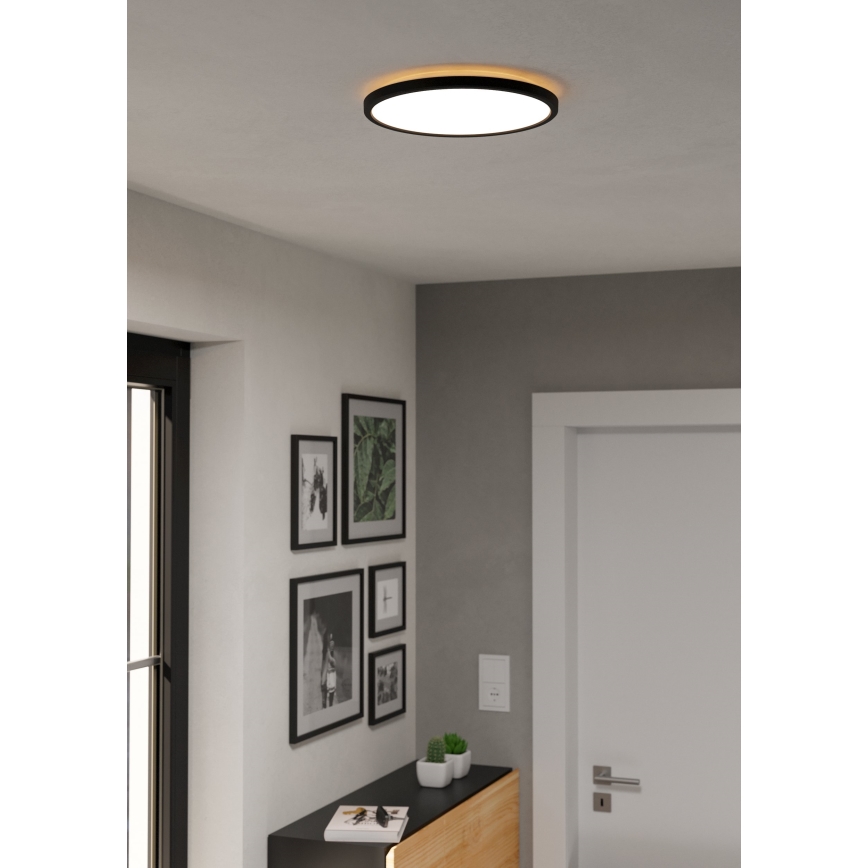 Eglo - LED RGBW Stmievateľné kúpeľňové stropné svietidlo LED/13,9W/230V 2700-6500K pr. 30 cm IP44 čierna ZigBee