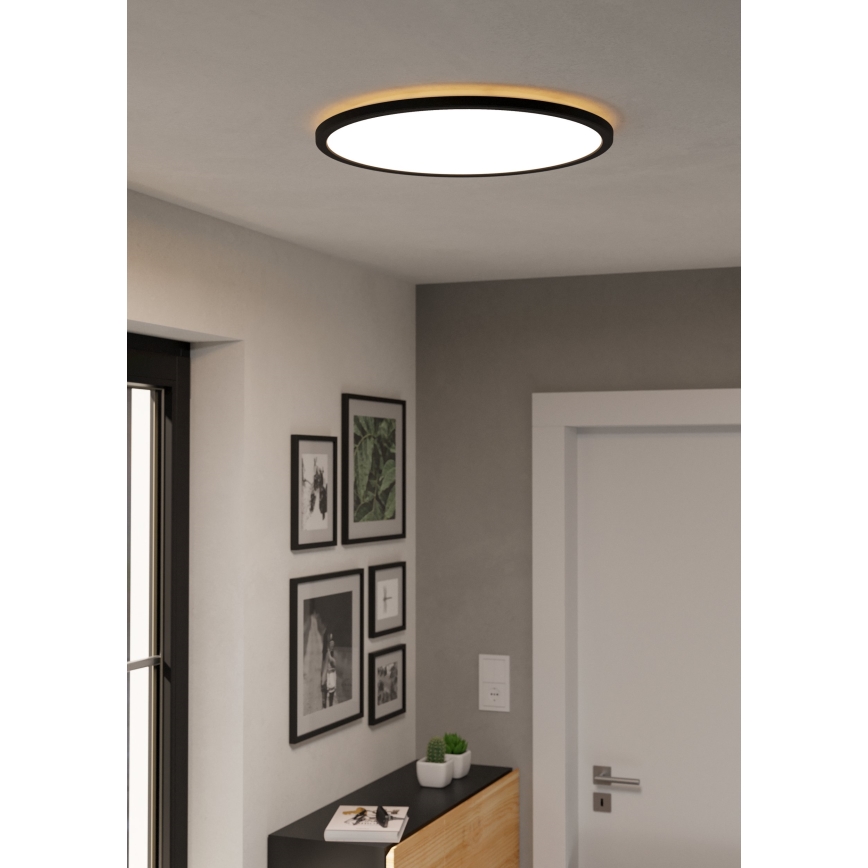 Eglo - LED RGBW Stmievateľné kúpeľňové stropné svietidlo LED/16,8W/230V 2700-6500K pr. 50 cm IP44 čierna ZigBee