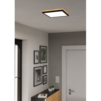 Eglo - LED RGBW Stmievateľné kúpeľňové stropné svietidlo LED/13,4W/230V 2700-6500K 29x29 cm IP44 čierna