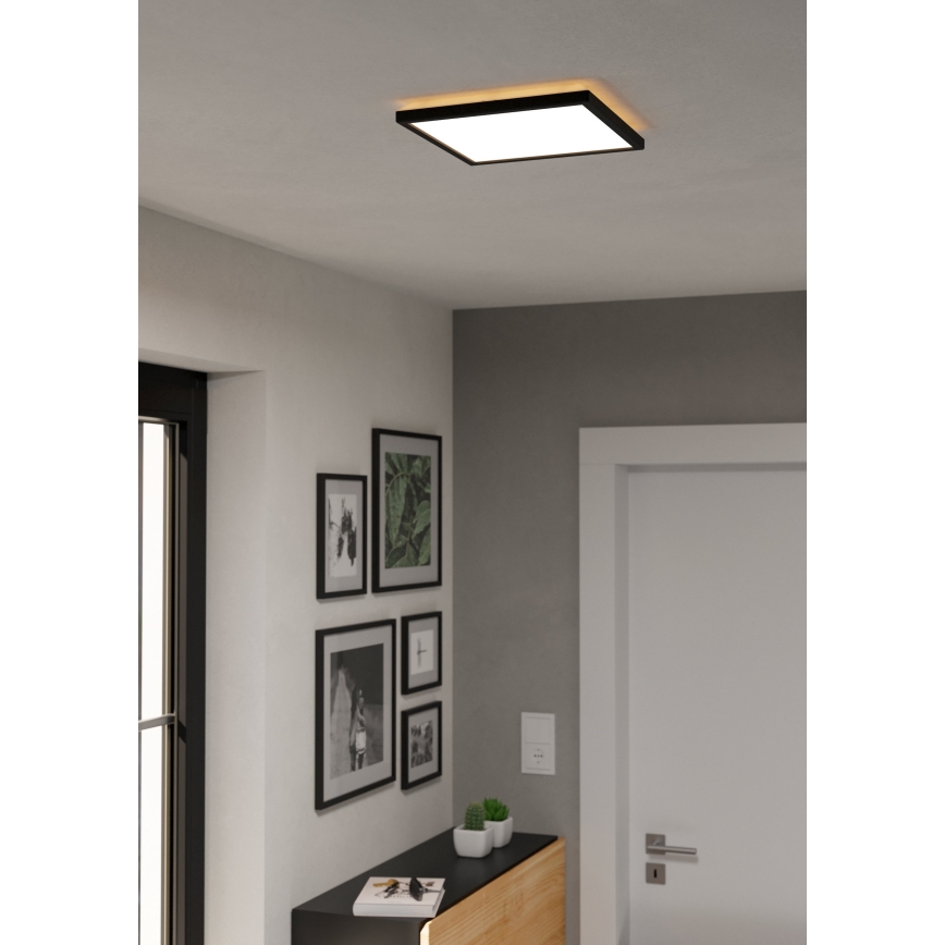 Eglo - LED RGBW Stmievateľné kúpeľňové stropné svietidlo LED/13,4W/230V 2700-6500K 29x29 cm IP44 čierna