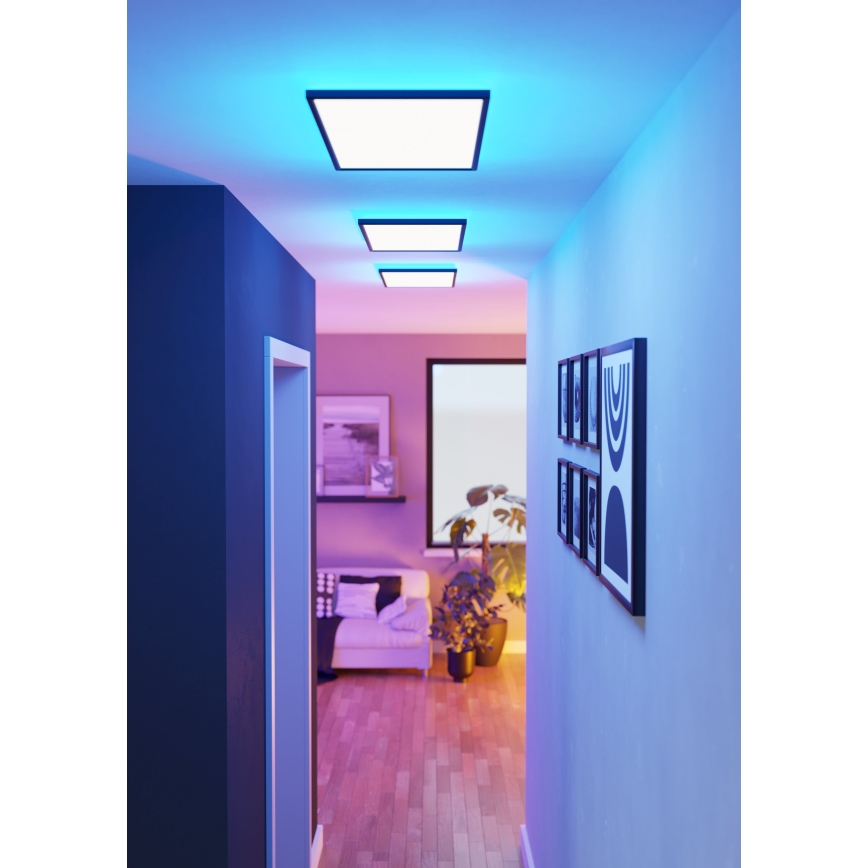 Eglo - LED RGBW Stmievateľné kúpeľňové stropné svietidlo LED/17,2W/230V 2700-6500K 30x57cm IP44 čierna ZigBee