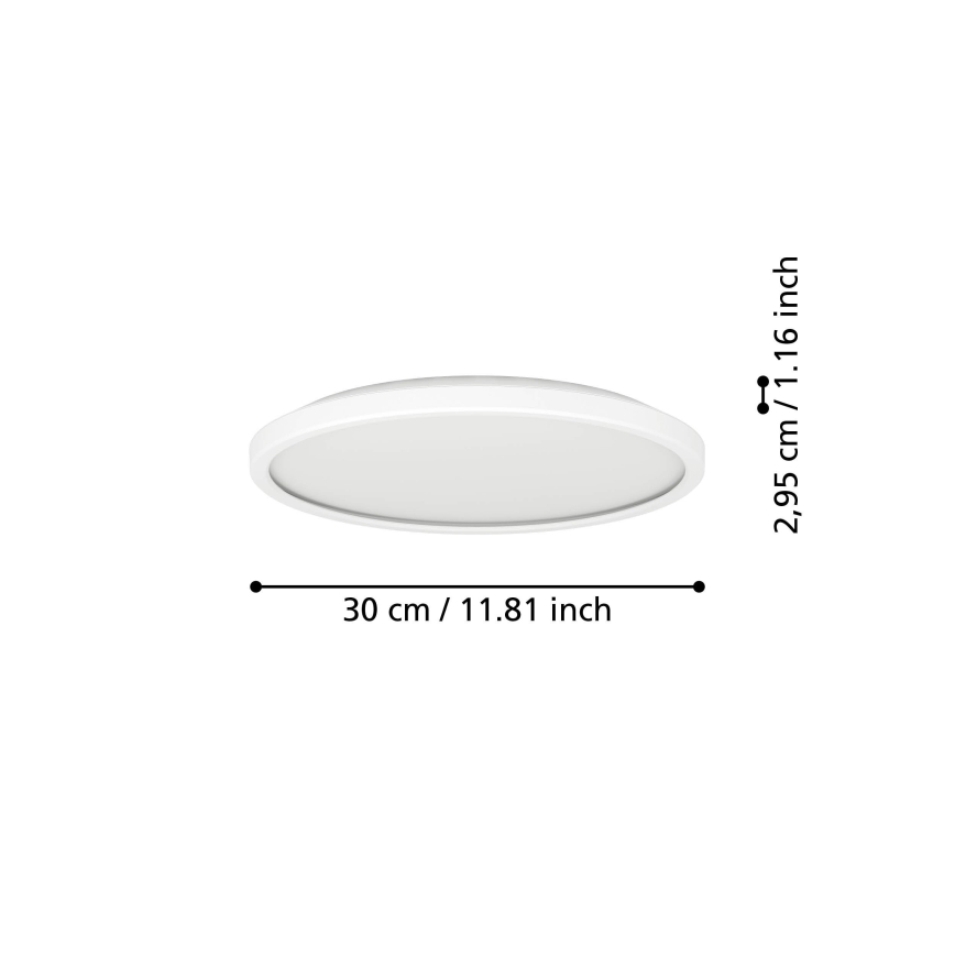 Eglo - LED RGBW Stmievateľné kúpeľňové stropné svietidlo LED/13,9W/230V 2700-6500K pr. 30 cm IP44 biela ZigBee