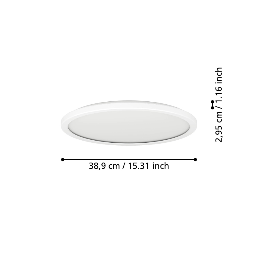 Eglo - LED RGBW Stmievateľné kúpeľňové stropné svietidlo LED/18,5W/230V 2700-6500K pr.38,9cm IP44 biela ZigBee