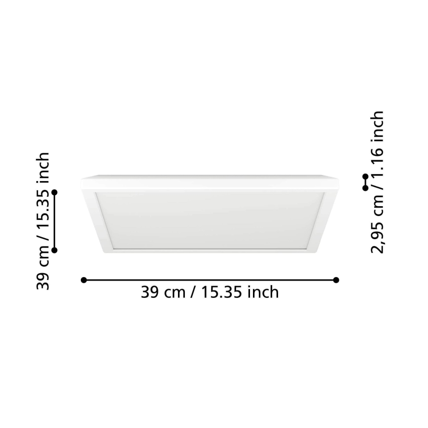 Eglo - LED RGBW Stmievateľné kúpeľňové stropné svietidlo LED/17,6W/230V 2700-6500K 39x39 cm IP44 biela ZigBee