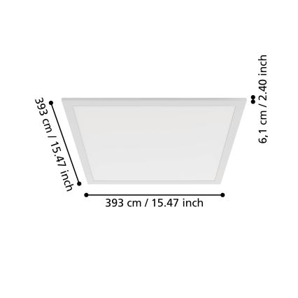 Eglo - LED stropné svietidlo LED/18,8W/230V 2700/4000/6500K 40x40 cm biele