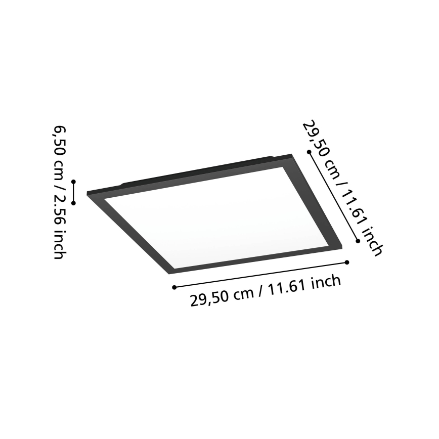 Eglo - stmievateľné LED RGBW stropné svietidlo LED/14W/230V 2700-6500K 30x30 cm čierne