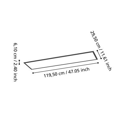 Eglo - LED RGBW stmievateľný prisadený LED panel/34W/230V 2700-6500K 120x30 cm čierny