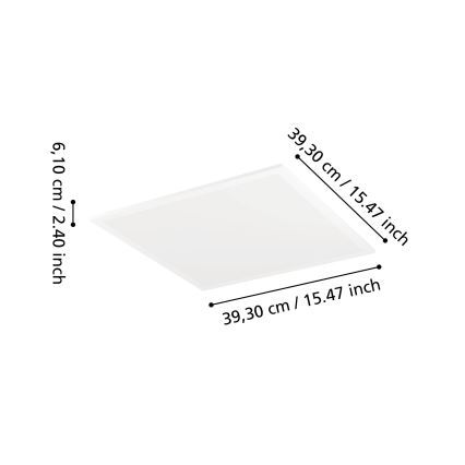 Eglo - LED RGBW stmievateľné stropné svietidlo LED/19W/230V 2700-6500K 40x40 cm biela