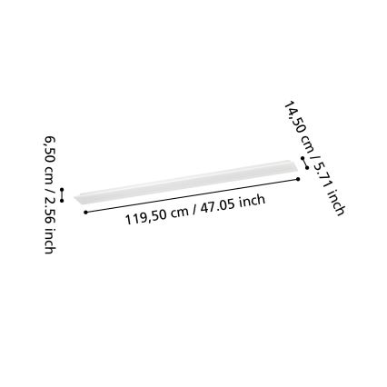Eglo - LED RGBW Stmievateľný prisadený panel LED/28W/230V 2700-6500K 120x15 cm biely