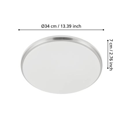 Eglo - LED stropné svietidlo do kúpeľne LED/18W/230V 3000/4000/6500K IP54 matný chróm