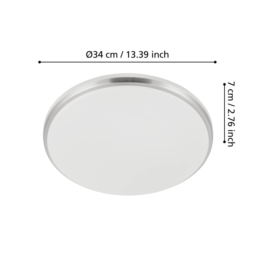 Eglo - LED stropné svietidlo do kúpeľne LED/18W/230V 3000/4000/6500K IP54 matný chróm