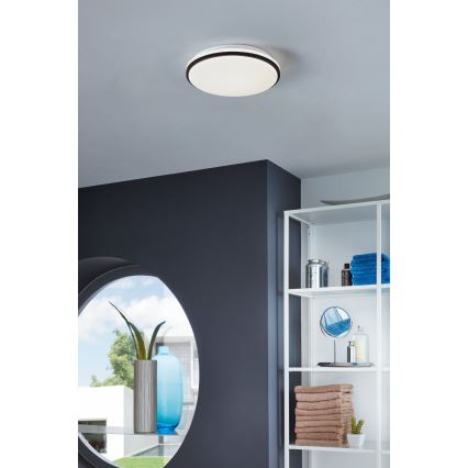 Eglo - LED Kúpeľňové stropné svietidlo LED/18W/230V 3000/4000/6500K IP54 čierne