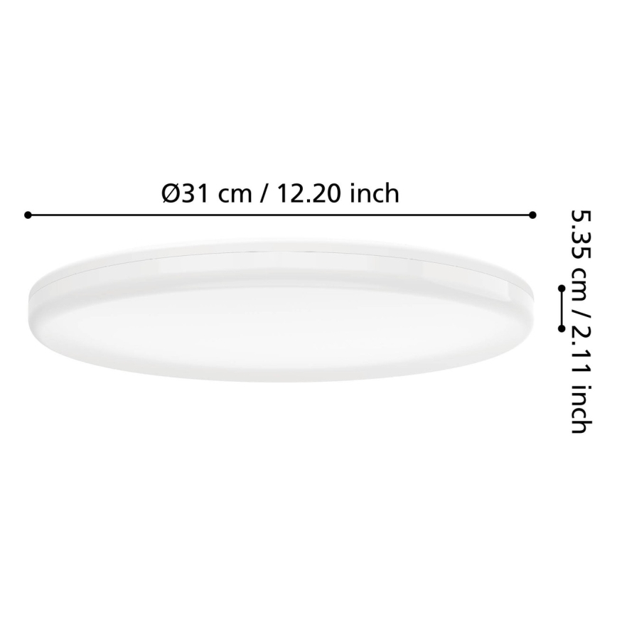 Eglo - LED stropné svietidlo do kúpeľne LED/20W/230V 2700/4000/6500K priemer 31 cm IP54 biele