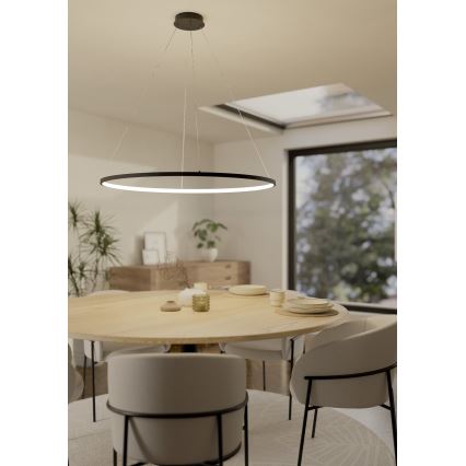 Eglo - LED Stmievateľný luster na lanku LED/40W/230V 2700-6500K čierna + diaľkové ovládanie