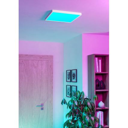 Eglo - LED RGBW stmievateľné kúpeľňové stropné svietidlo, LED 17,8 W, 230 V, 2700–6500 K, priemer 39,9 cm, IP44, biela