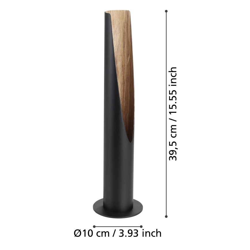 Eglo - LED Stolná lampa 1xGU10/4,5W/230V 3000K čierna/hnedá