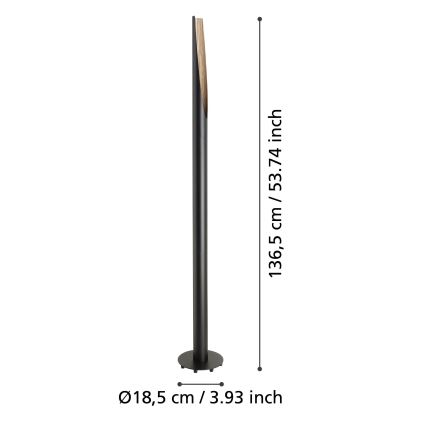 Eglo  - LED Stojacia lampa 1xGU10/4,5W/230V 3000K čierna/hnedá