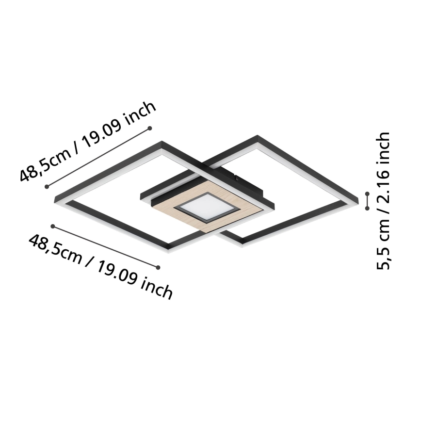 Eglo - LED Stmievateľné stropné svietidlo 2xLED/17W/230V +LED/4,2W 2700-6500K + diaľkové ovládanie