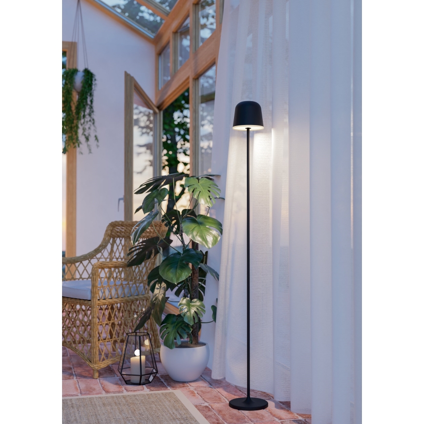 Eglo - LED Stmievateľná vonkajšia nabíjacia stojacia lampa LED/4,3W/5V 2400/3000/4000K IP54 čierna