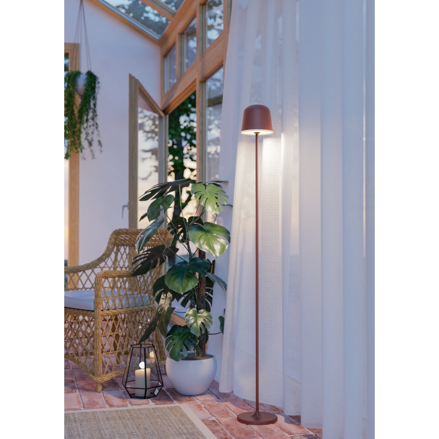 Eglo - LED Stmievateľná vonkajšia nabíjacia stojacia lampa LED/4,3W/230V 2400/3000/4000K IP54 hnedá