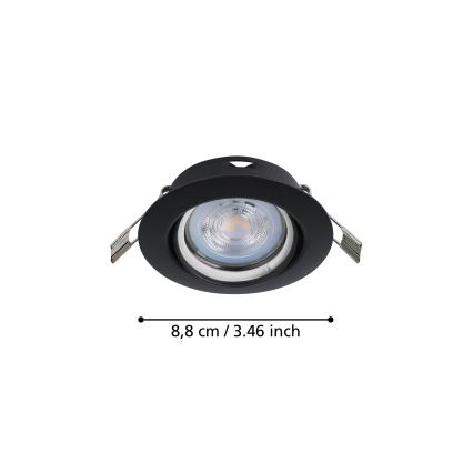 Eglo - SADA 3x LED Podhľadové svietidlo 1xGU10/4W/230V čierna
