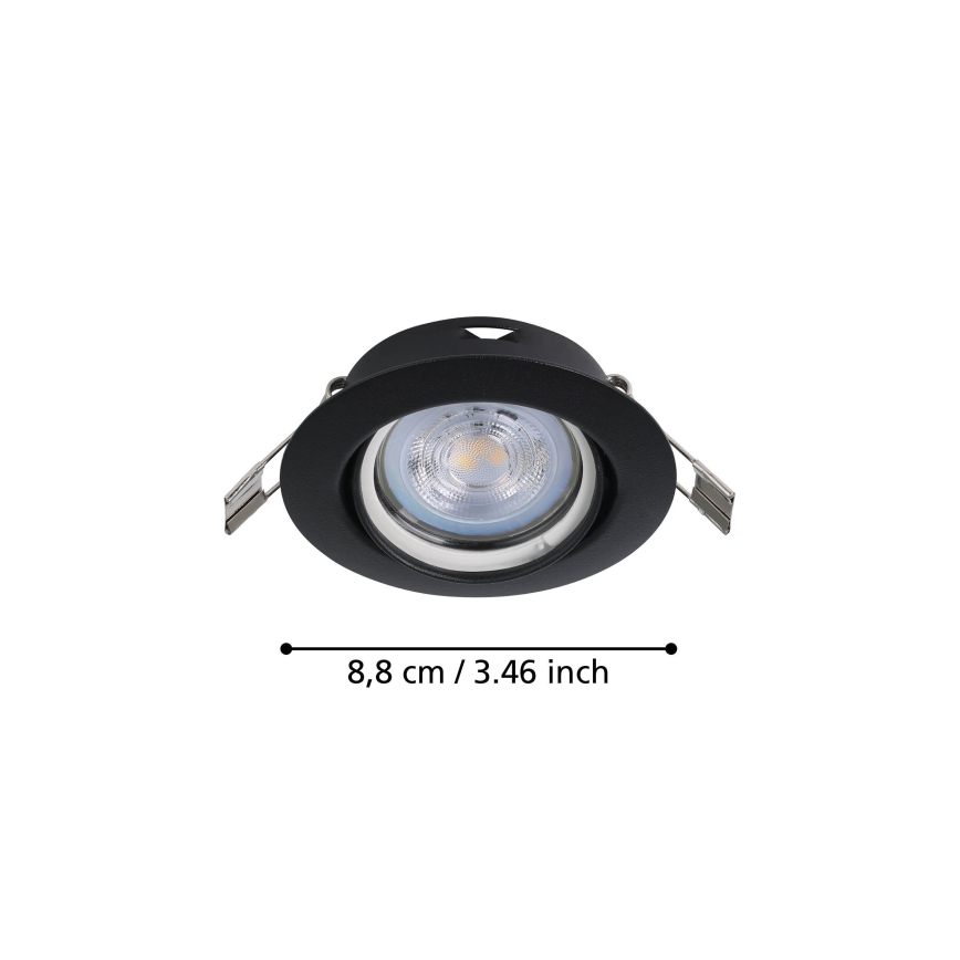 Eglo - SADA 3x LED Podhľadové svietidlo 1xGU10/4W/230V čierna