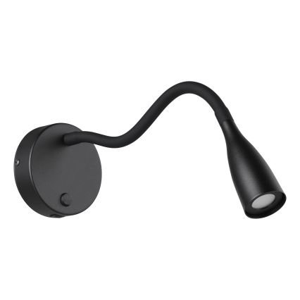 Eglo - LED flexibilná nástenná lampa s USB LED/3,8W/230V čierna