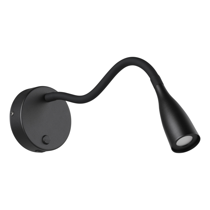 Eglo - LED flexibilná nástenná lampa s USB LED/3,8W/230V čierna
